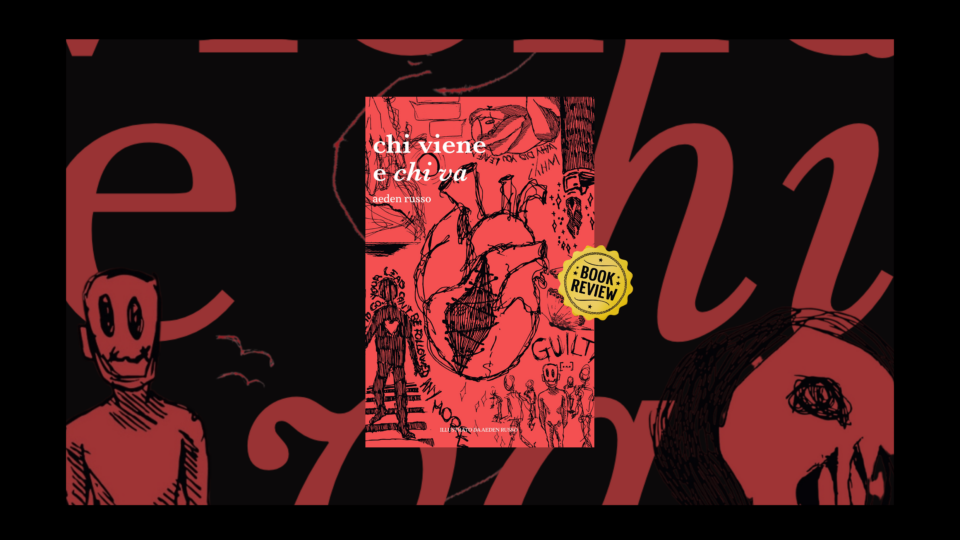Copertina del libro "Chi viene e chi va" di Aeden Russo con scritta "book reviuw" e sfondo a tema